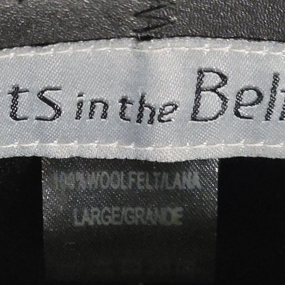 Hats in the Belfry Gray Wool Top Hat w Red Black Feather 100% Wool Large - Picture 12 of 12